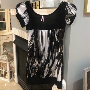 Vintage Y2K Sugar Spice Short Sleeve Gold Brush Abstract Blouse Top